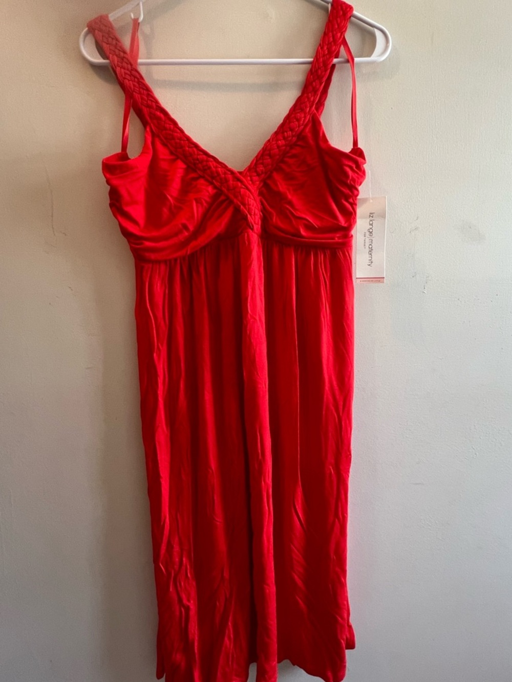 Liz Lange maternity Red Braided-Strap Nightdress